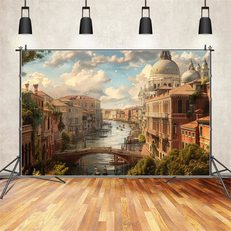 Architecture Backdrop Picturesque Venetian Canal Grand Backdrop UK BRP12-657