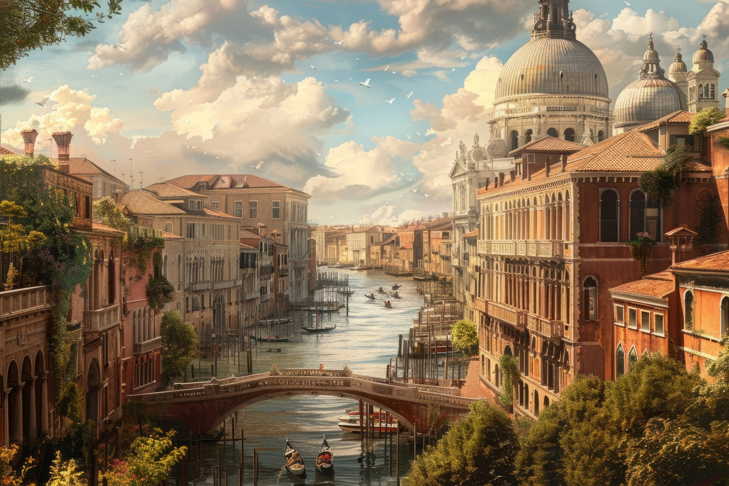 Architecture Backdrop Picturesque Venetian Canal Grand Backdrop UK BRP12-657