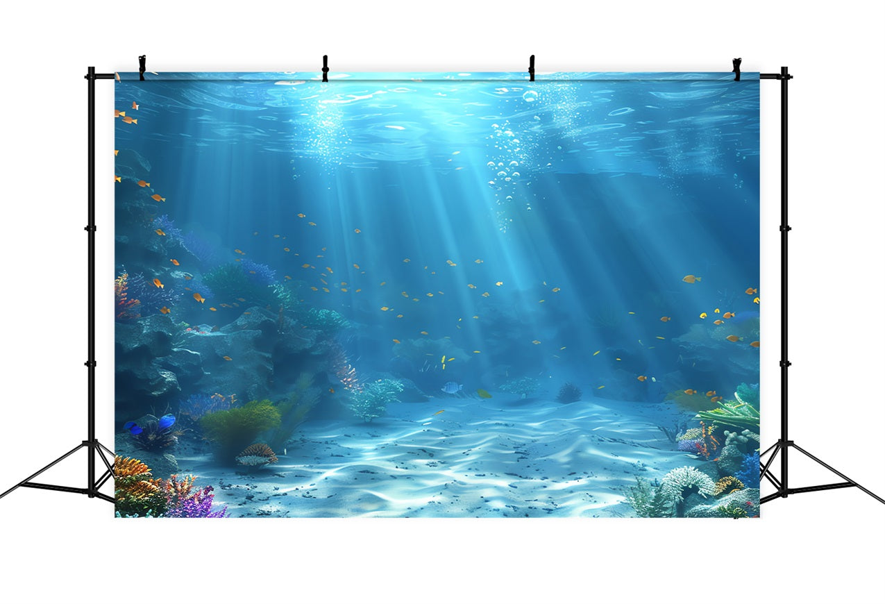 Mermaid Backdrop Vibrant Coral Reef Colorful Fish Backdrop UK BRP12-66