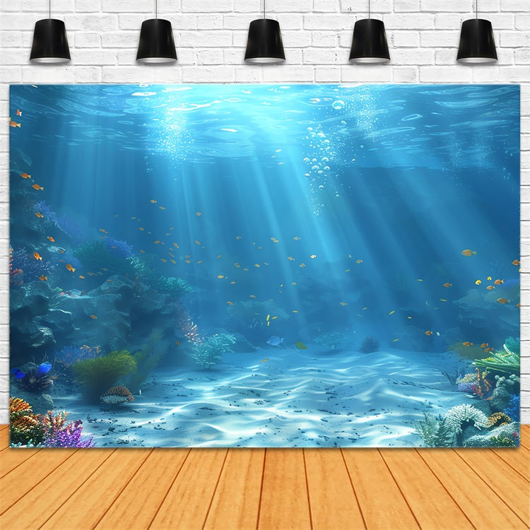 Mermaid Backdrop Vibrant Coral Reef Colorful Fish Backdrop UK BRP12-66