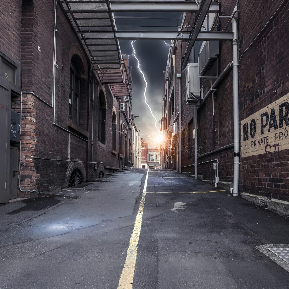 Architecture Backdrop Thunderstorm Vintage Brick Alley Backdrop UK BRP12-662