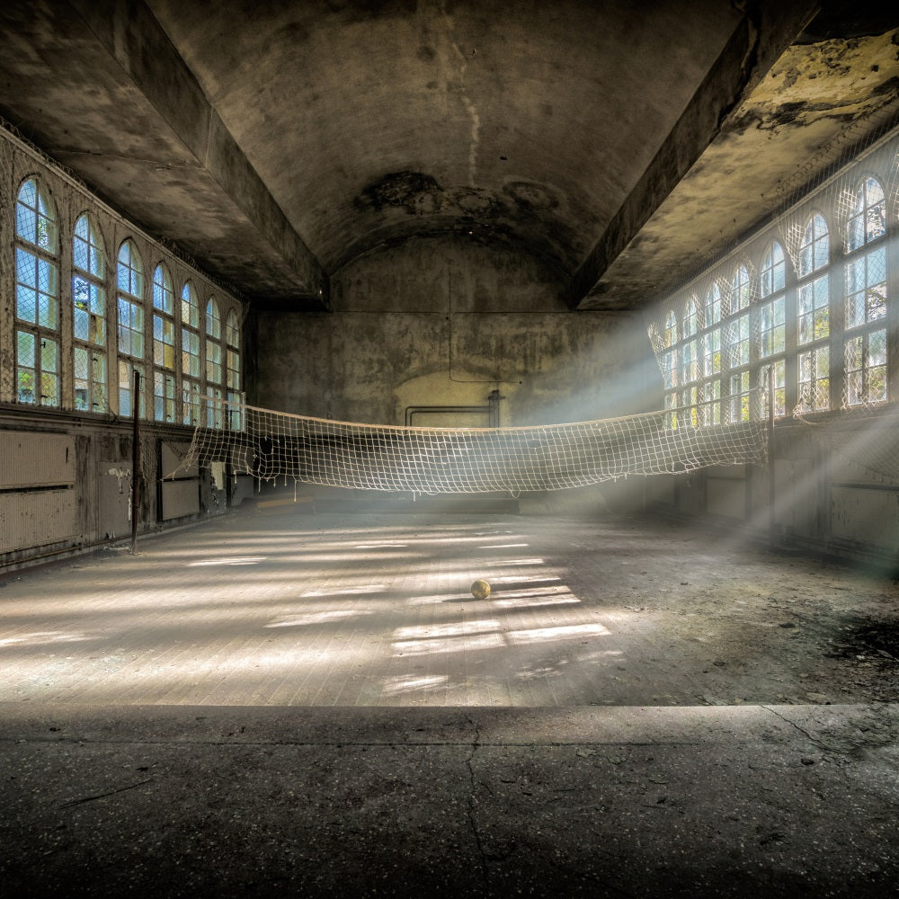 Architecture Backdrop Abandoned Sports Court Windows Backdrop UK BRP12-664