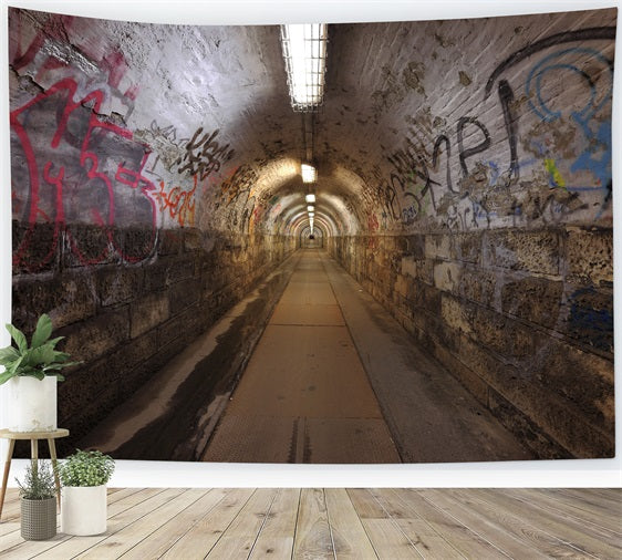 Architecture Backdrop Graffiti Alley Tunnel Photography Backdrop UK BRP12-669