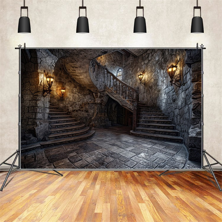 Architecture Backdrop Historic Stone Staircase Light Backdrop UK BRP12-670