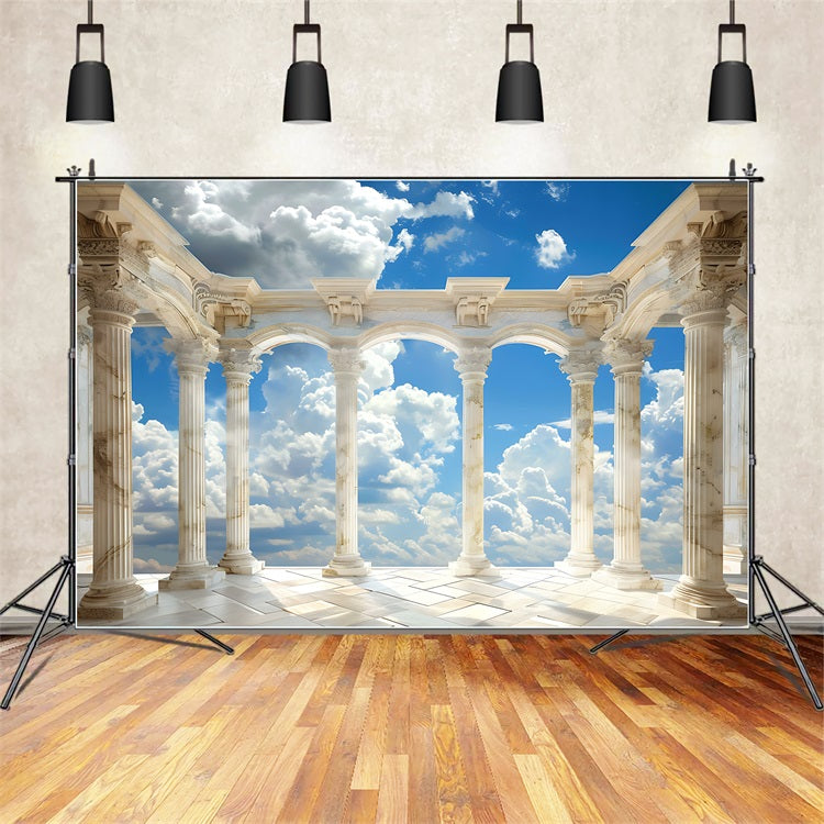 Architecture Backdrop Marble Columns Arch Sky Backdrop UK BRP12-676