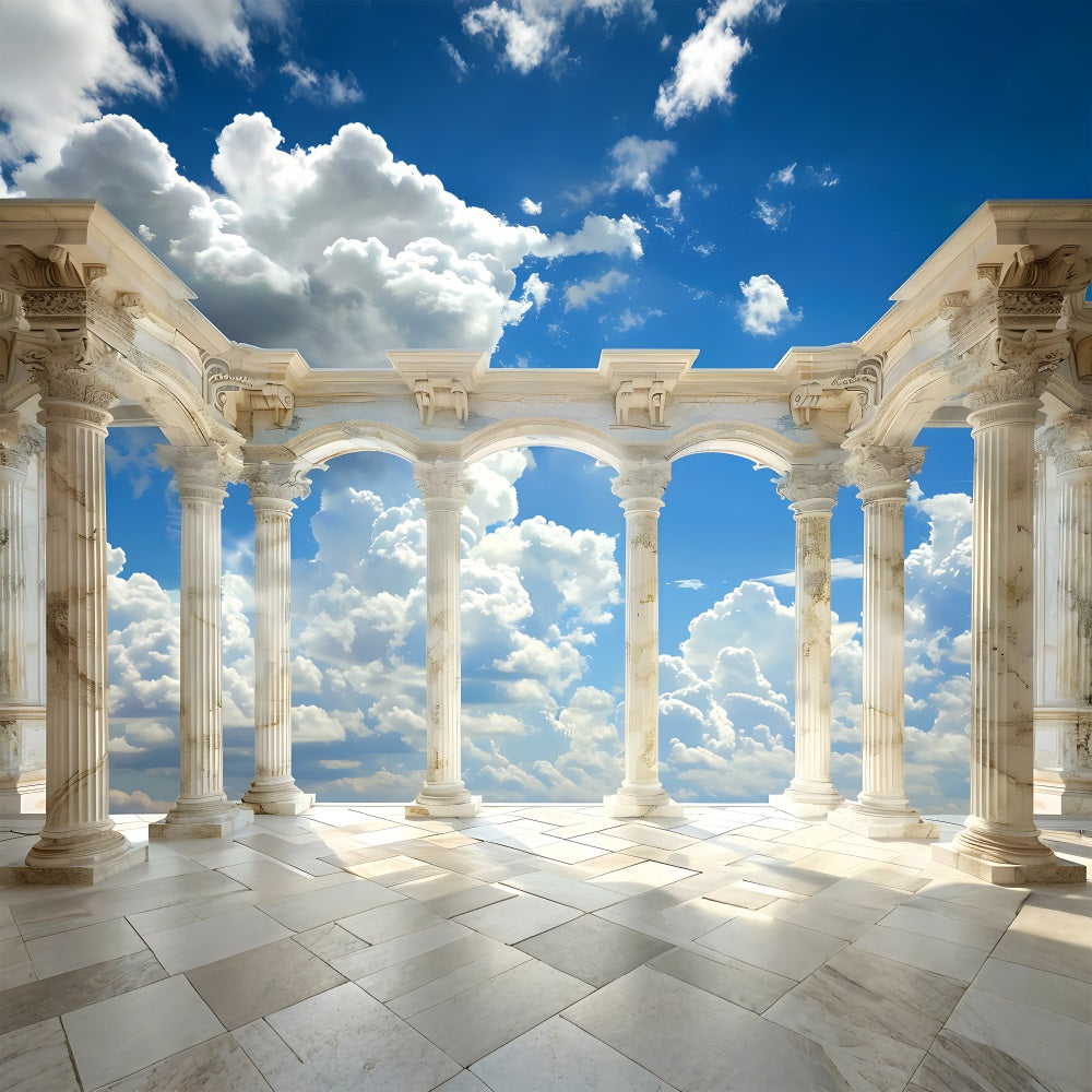 Architecture Backdrop Marble Columns Arch Sky Backdrop UK BRP12-676