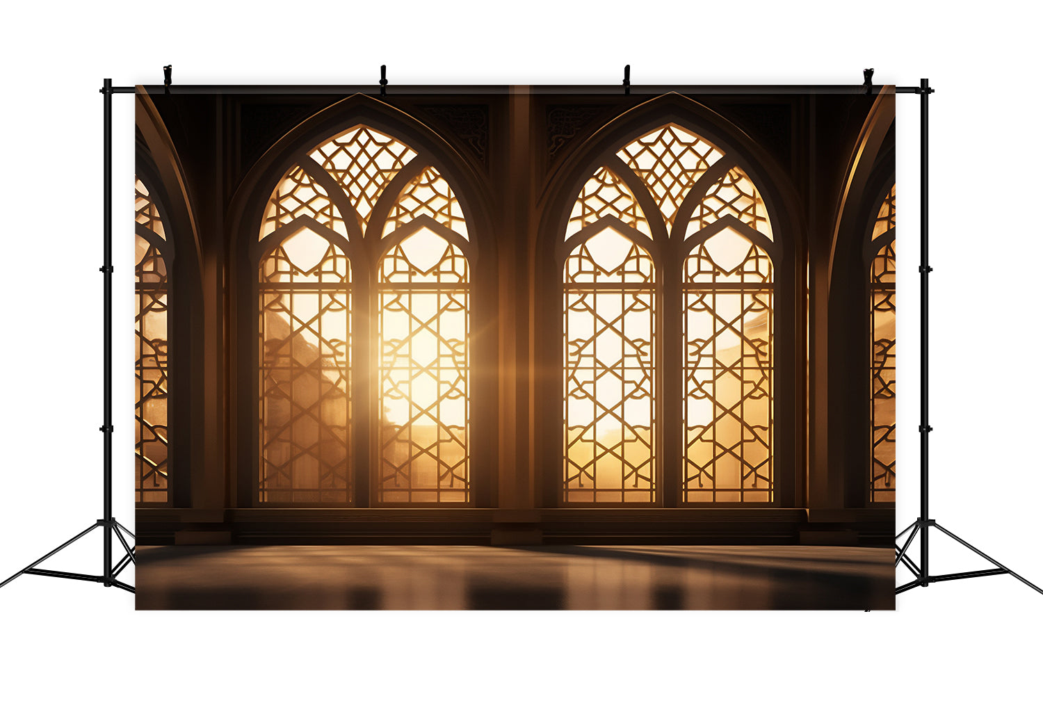 Church Photo Backdrops Cathedral Window Golden Glow Backdrop UK BRP12-706