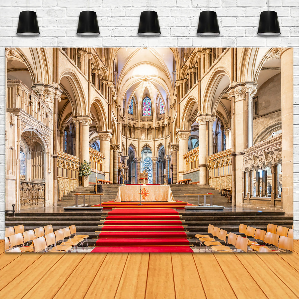 Altar Backdrop Church Backdrops Cathedral Altar Red Carpet Backdrop UK BRP12-713