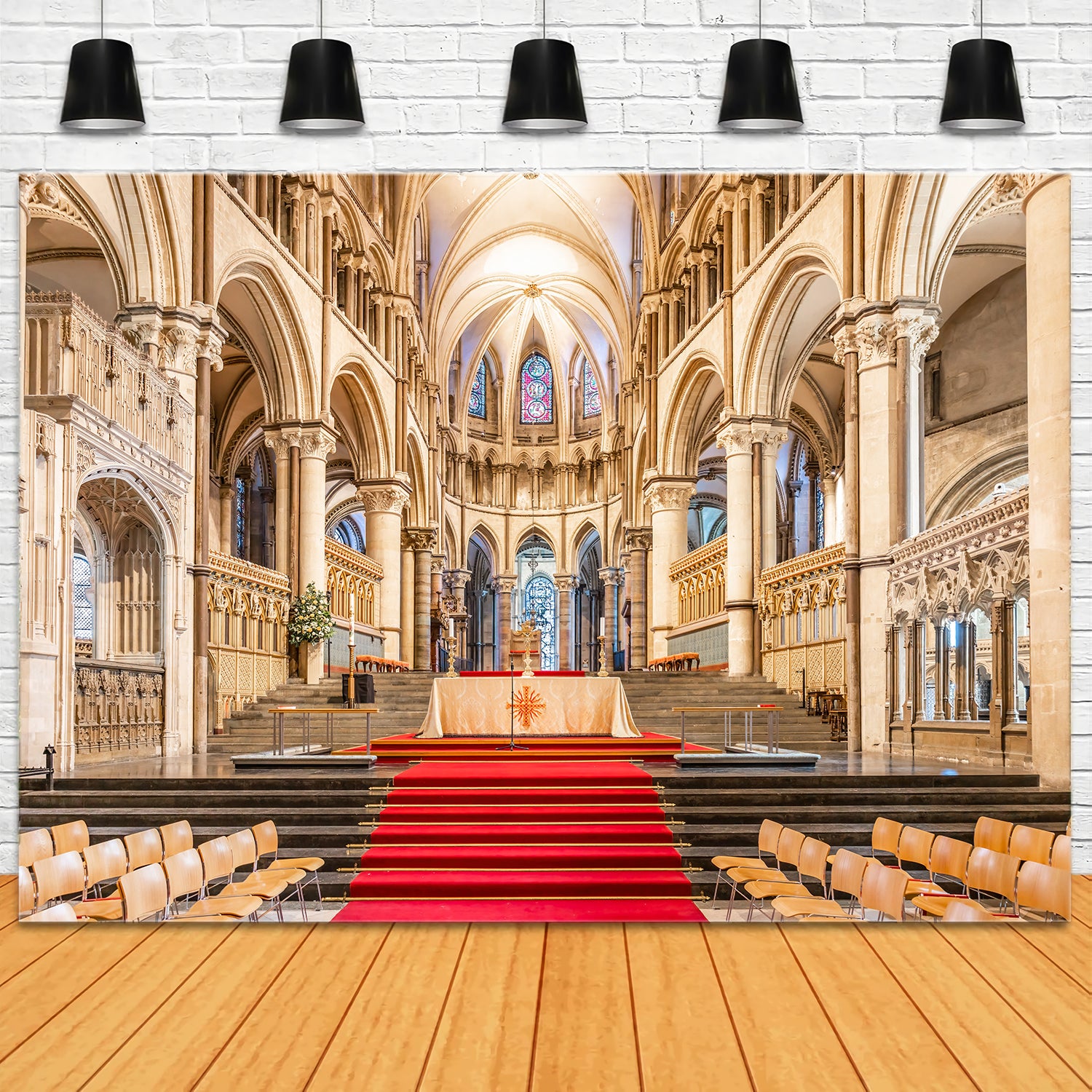 Church Backdrops Cathedral Altar Red Carpet Backdrop UK BRP12-713