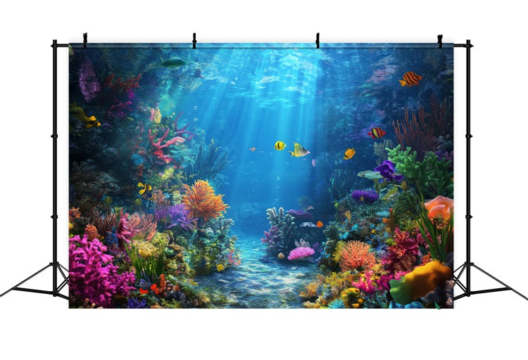 Mermaid Backdrop Ocean Sunbeam Coral Wonderland Backdrop UK BRP12-72