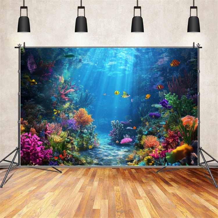 Mermaid Backdrop Ocean Sunbeam Coral Wonderland Backdrop UK BRP12-72