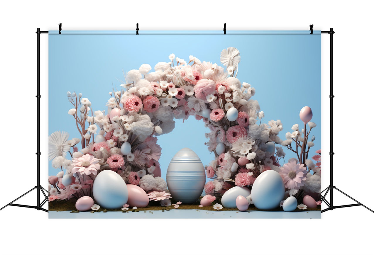 Photography Easter Backdrop Soft Pink Blooms Egg Backdrop UK BRP12-721