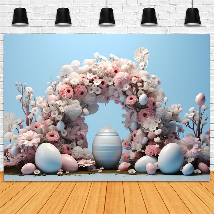 Photography Easter Backdrop Soft Pink Blooms Egg Backdrop UK BRP12-721