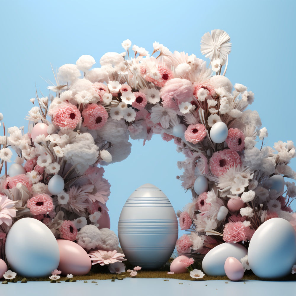 Photography Easter Backdrop Soft Pink Blooms Egg Backdrop UK BRP12-721