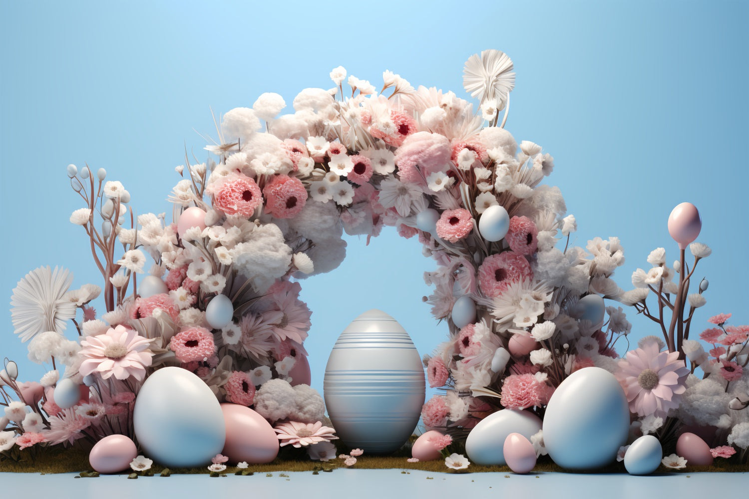 Photography Easter Backdrop Soft Pink Blooms Egg Backdrop UK BRP12-721