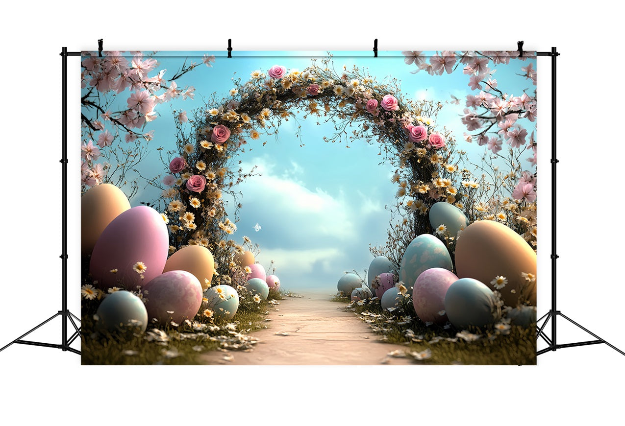 Easter Photo Backdrop Enchanted Spring Arch Eggs Backdrop UK BRP12-723