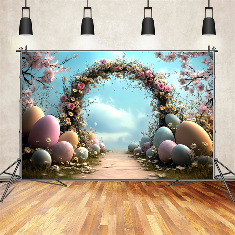 Easter Photo Backdrop Enchanted Spring Arch Eggs Backdrop UK BRP12-723