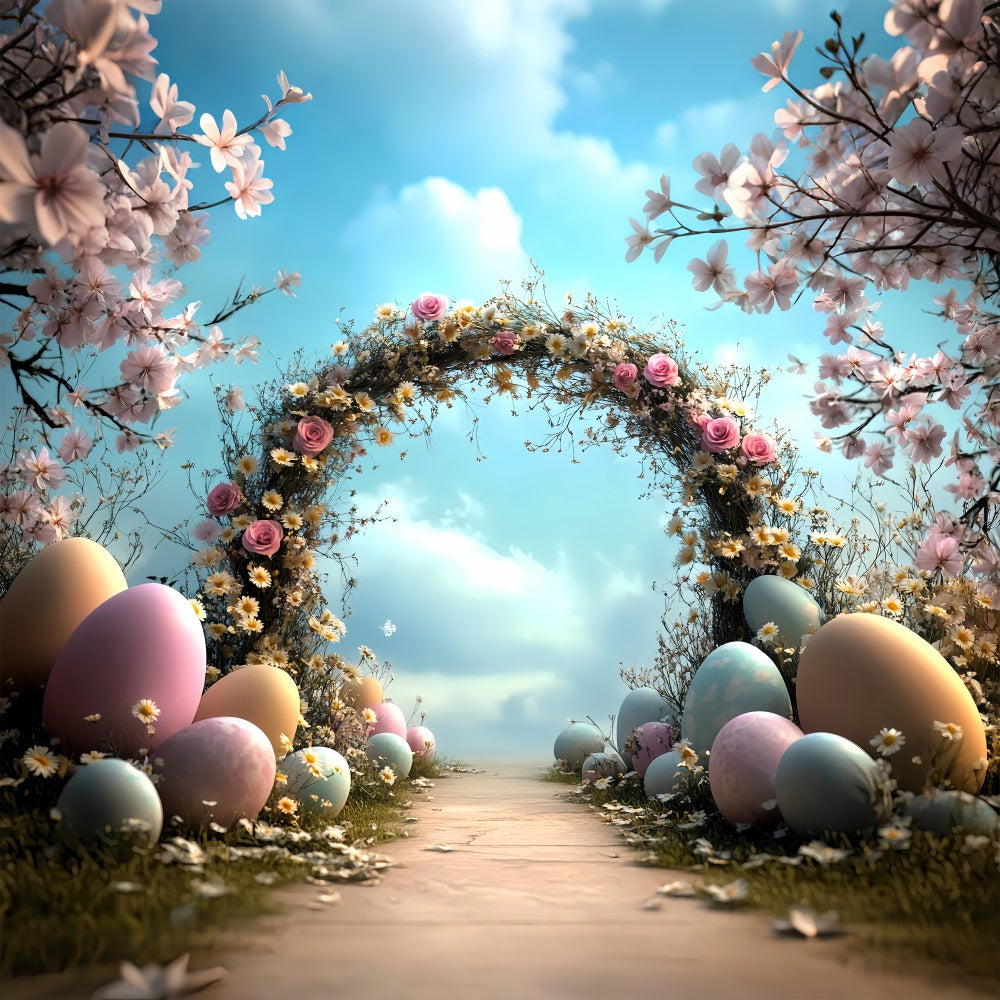 Easter Photo Backdrop Enchanted Spring Arch Eggs Backdrop UK BRP12-723