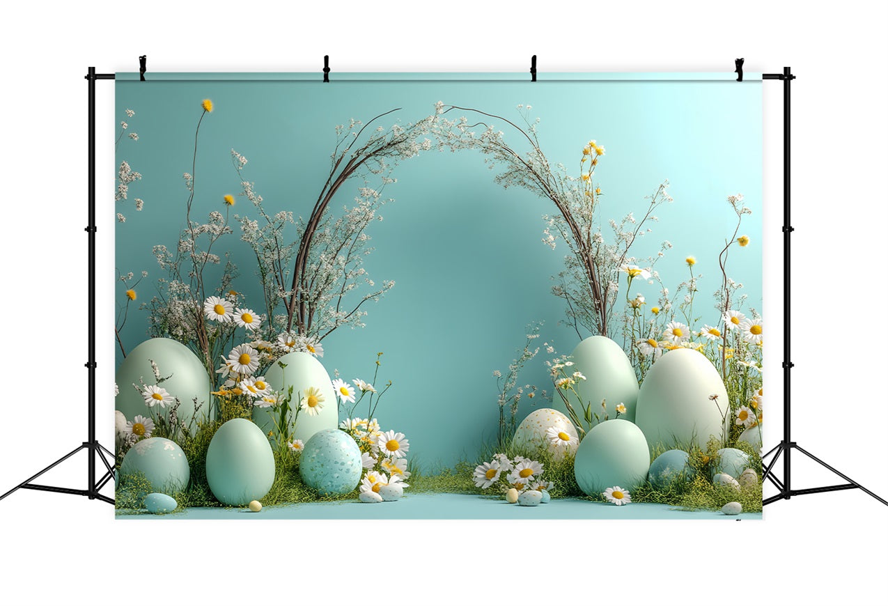 Easter Photography Backdrop Minimalist Daisy Egg Arch Backdrop UK BRP12-724