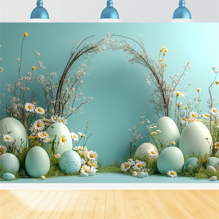 Easter Photography Backdrop Minimalist Daisy Egg Arch Backdrop UK BRP12-724