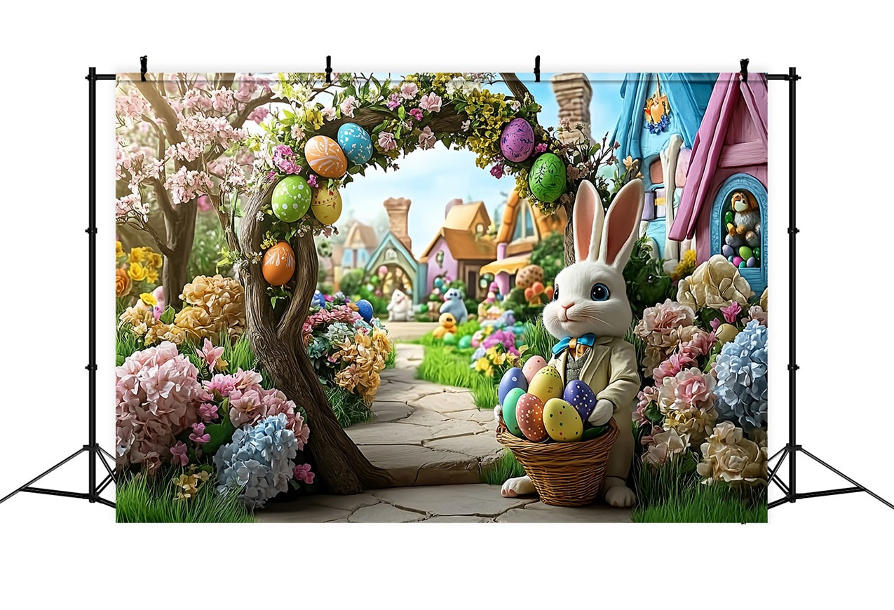 Easter Backdrops Ideas Bunny Arch Flower Garden Backdrop UK BRP12-739