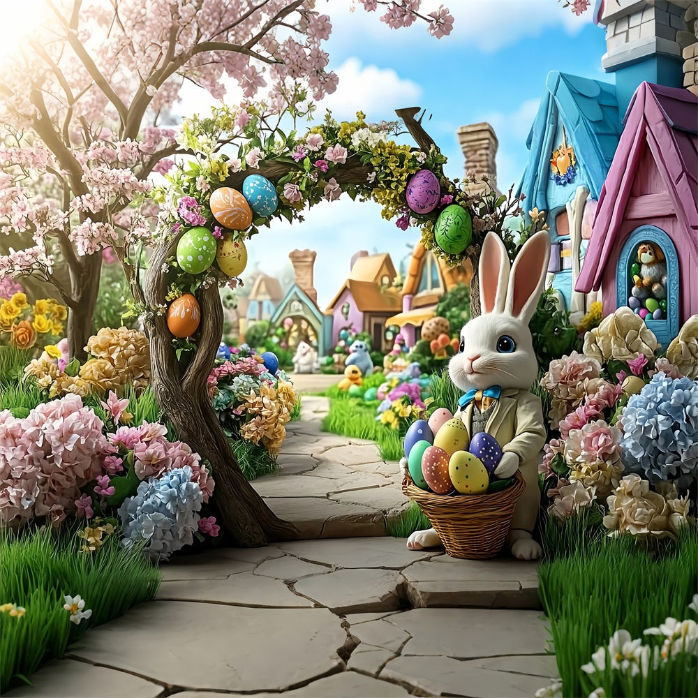 Easter Backdrops Ideas Bunny Arch Flower Garden Backdrop UK BRP12-739