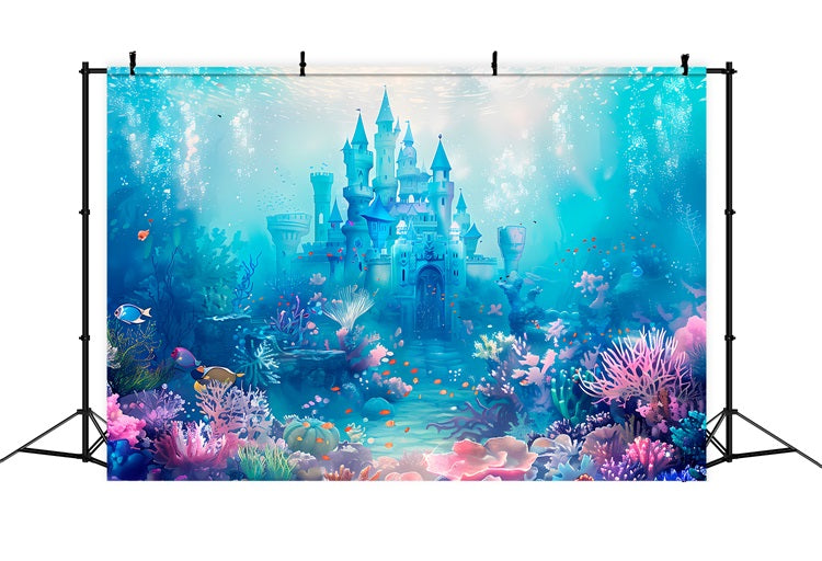 Mermaid Backdrops Enchanted Castle Vibrant Marine Life Backdrop UK BRP12-74