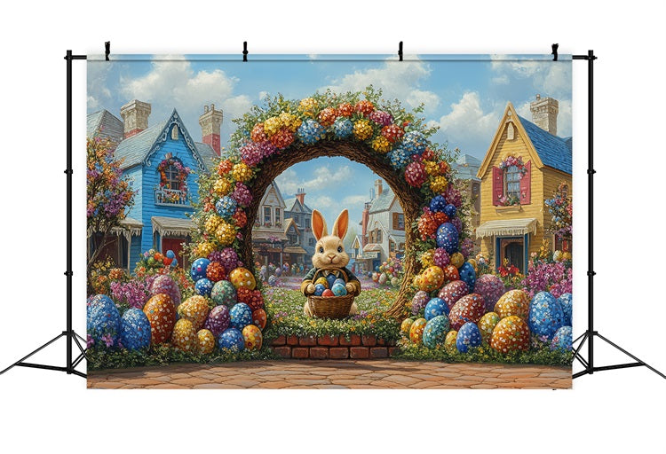 Easter Backdrop Vibrant Bunny Garden Arch Celebration Backdrop UK BRP12-740