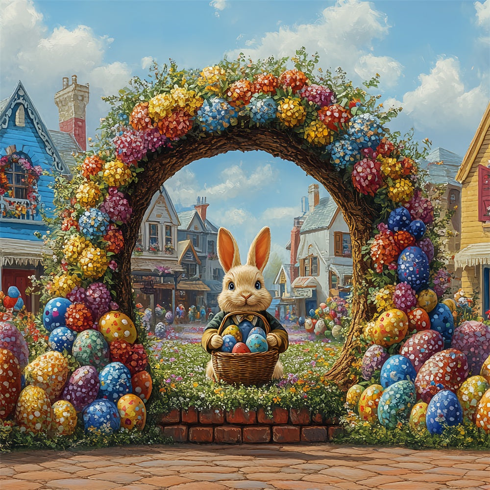 Easter Backdrop Vibrant Bunny Garden Arch Celebration Backdrop UK BRP12-740