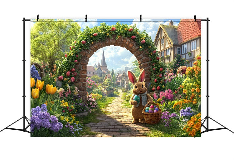 Photography Easter Backdrop Bunny Egg Arch Path Backdrop UK BRP12-742