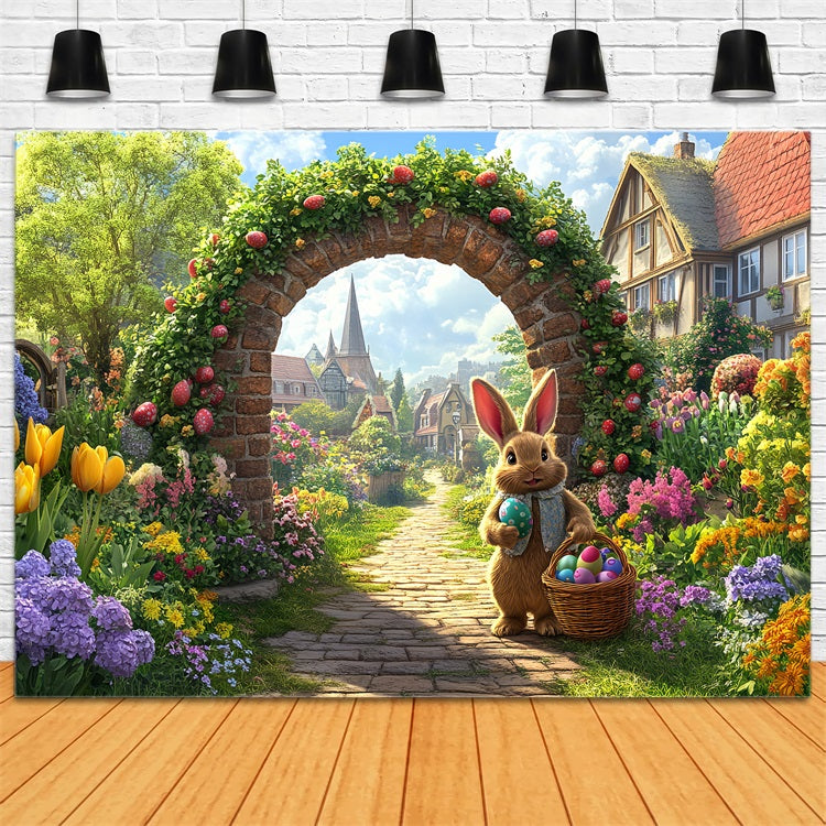 Photography Easter Backdrop Bunny Egg Arch Path Backdrop UK BRP12-742