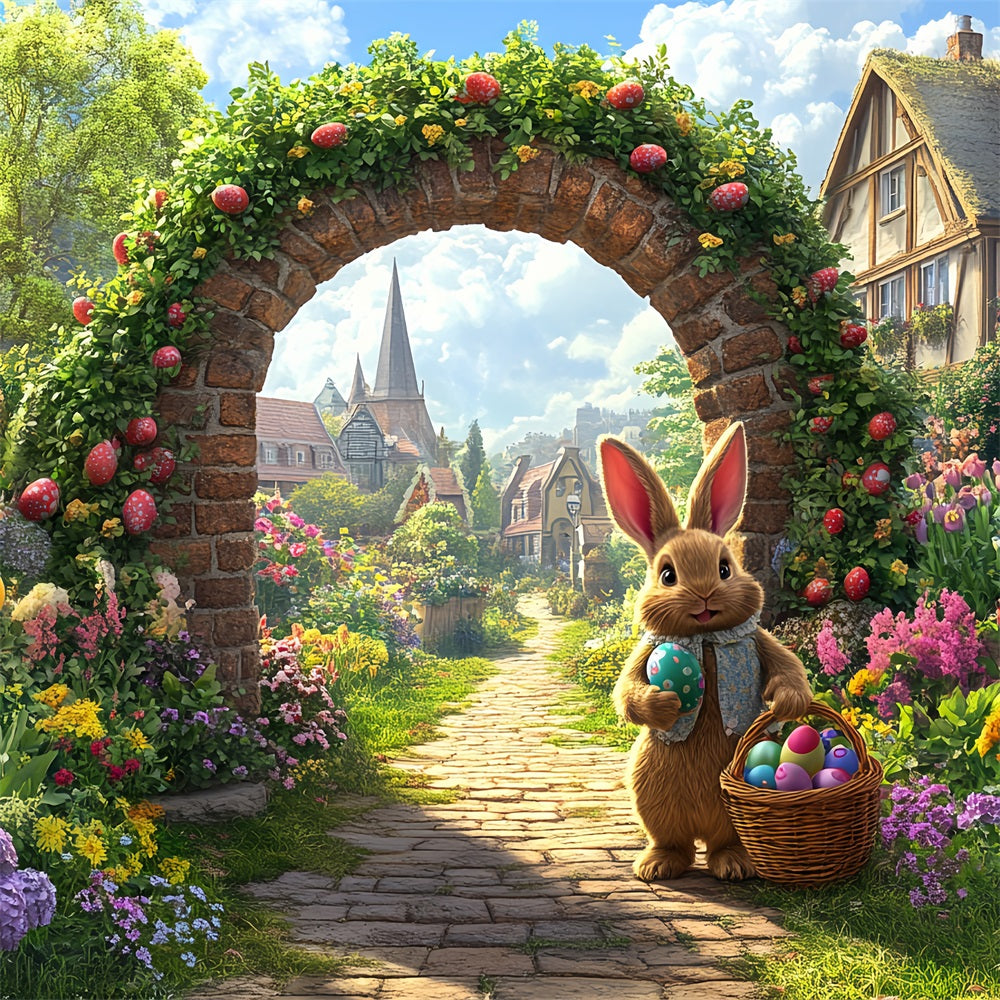 Photography Easter Backdrop Bunny Egg Arch Path Backdrop UK BRP12-742