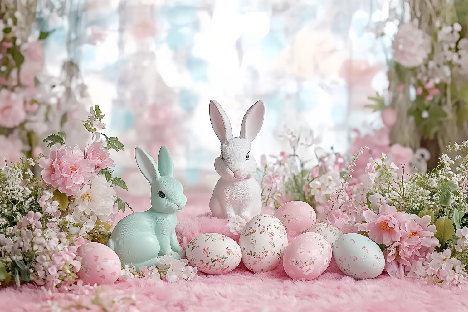 Photo Backdrops For Easter Blossoms Bunny Egg Backdrop UK BRP12-746