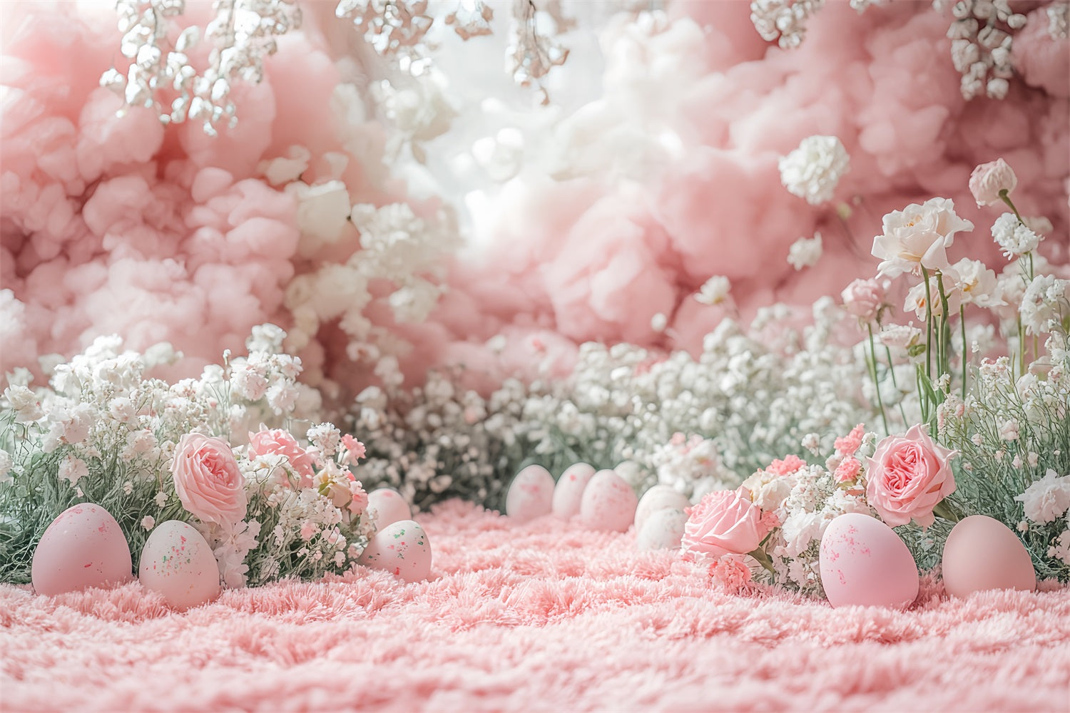 Easter Backdrop Pink Clouded Blossom Egg Backdrop UK BRP12-747