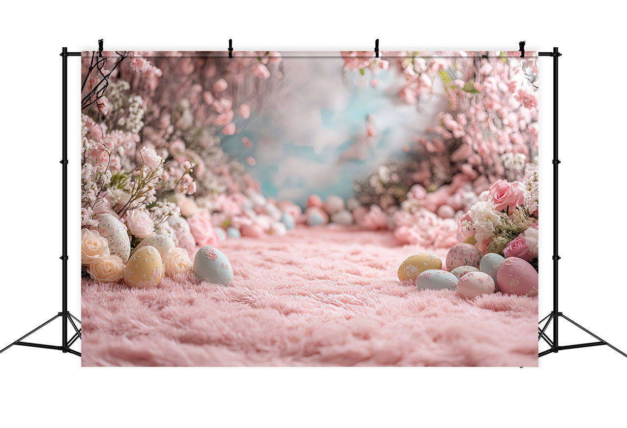 Easter Photo Backdrop Floral Egg Pathway Backdrop UK BRP12-748