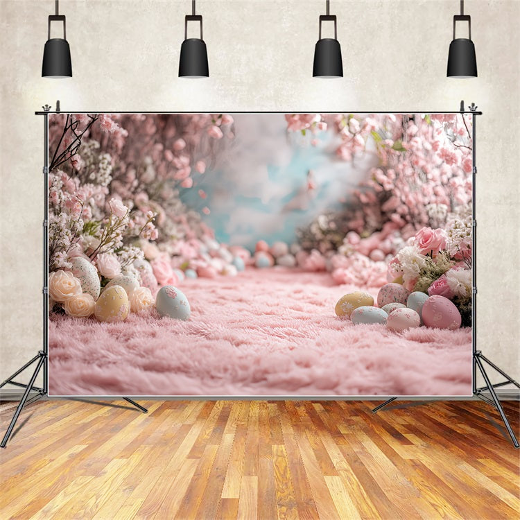 Easter Photo Backdrop Floral Egg Pathway Backdrop UK BRP12-748