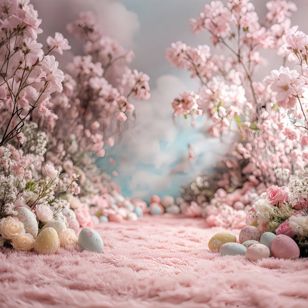 Easter Photo Backdrop Floral Egg Pathway Backdrop UK BRP12-748