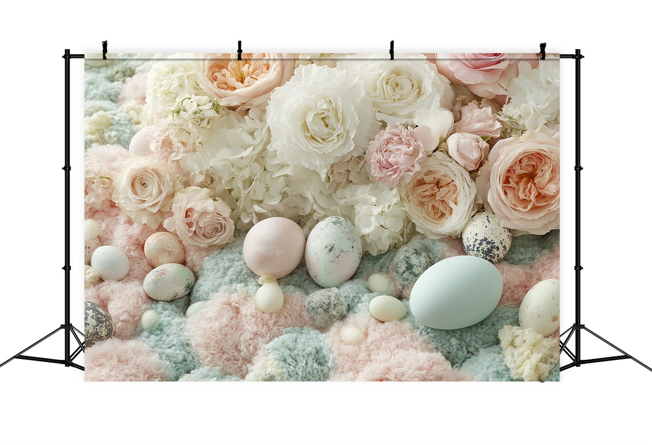 Easter Backdrops Photography Pastel Roses Egg Backdrop UK BRP12-749