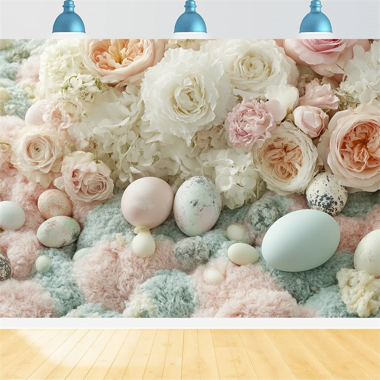 Easter Backdrops Photography Pastel Roses Egg Backdrop UK BRP12-749