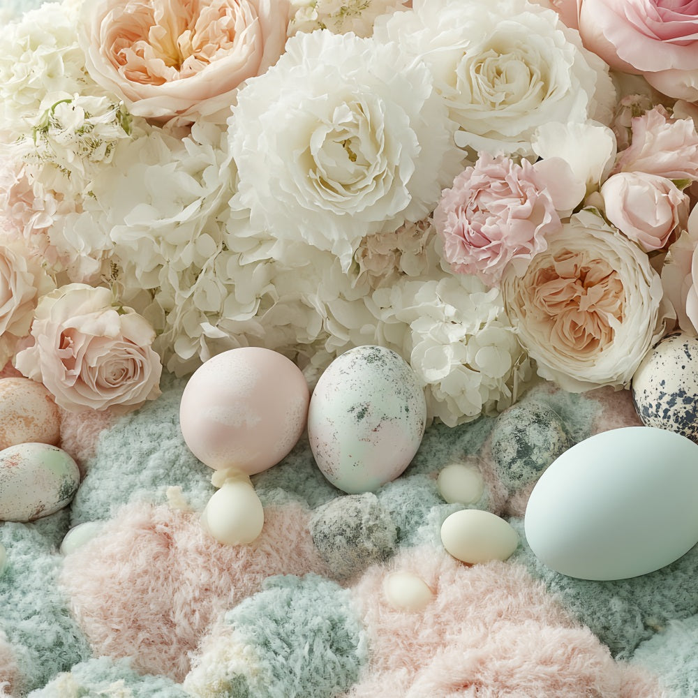 Easter Backdrops Photography Pastel Roses Egg Backdrop UK BRP12-749