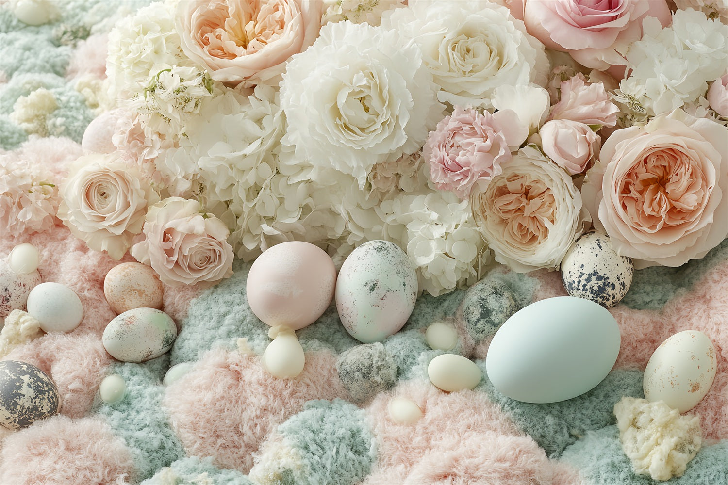 Easter Backdrops Photography Pastel Roses Egg Backdrop UK BRP12-749