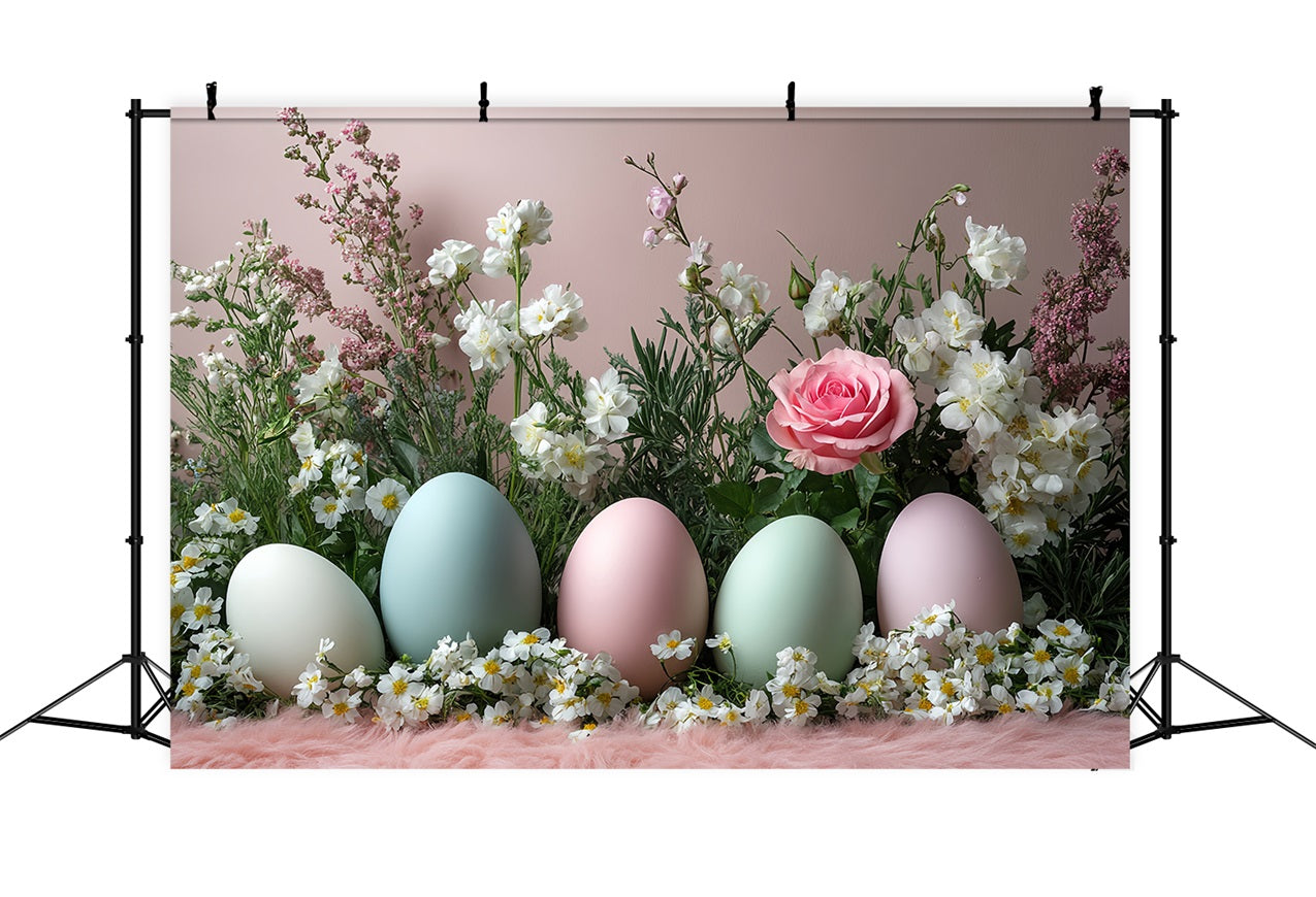 Easter Backdrop Backdrops Pastel Blossoms Egg Row Backdrop UK BRP12-750