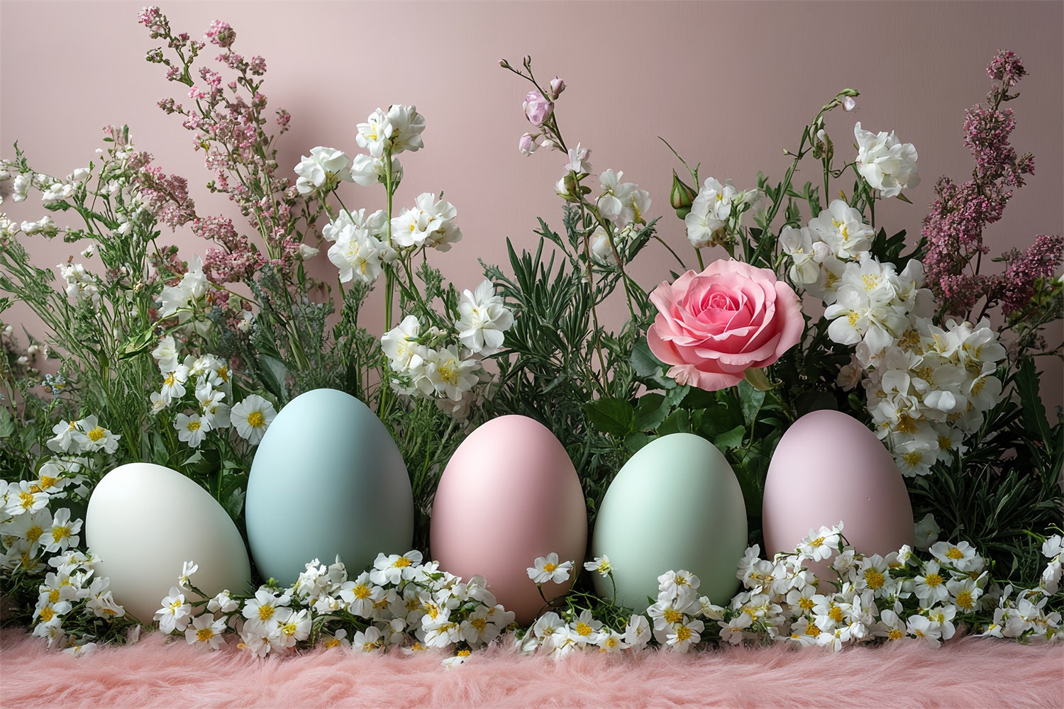 Easter Backdrop Backdrops Pastel Blossoms Egg Row Backdrop UK BRP12-750