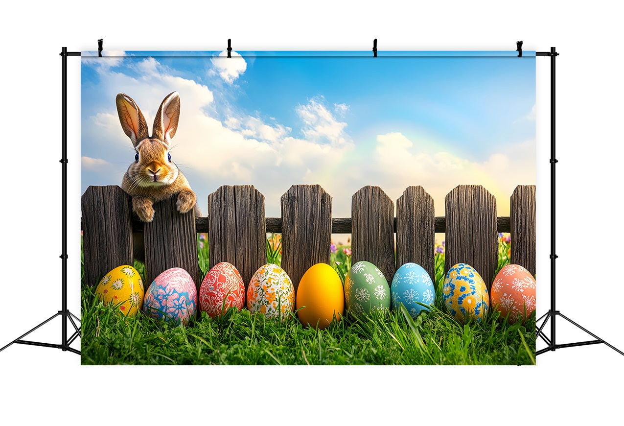 Easter Photoshoot Backdrop Wooden Fence Bunny Egg Backdrop UK BRP12-756