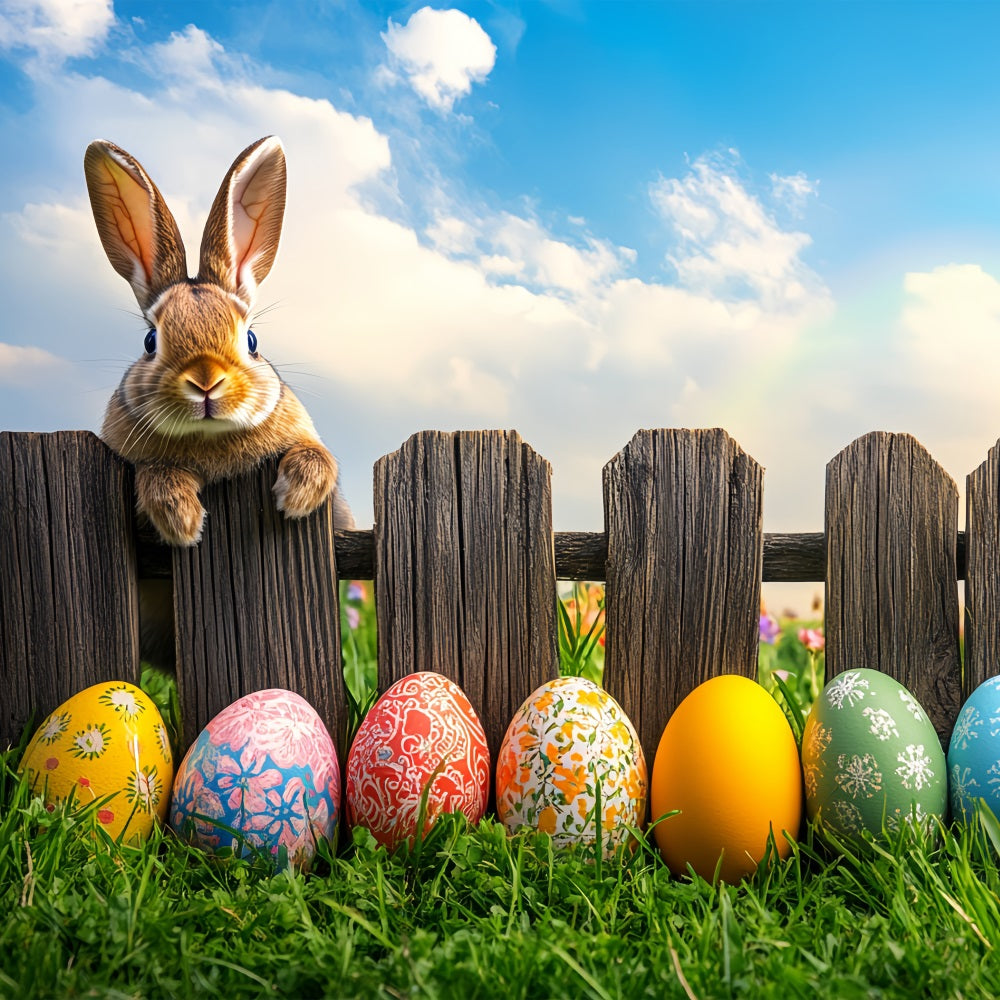 Easter Photoshoot Backdrop Wooden Fence Bunny Egg Backdrop UK BRP12-756