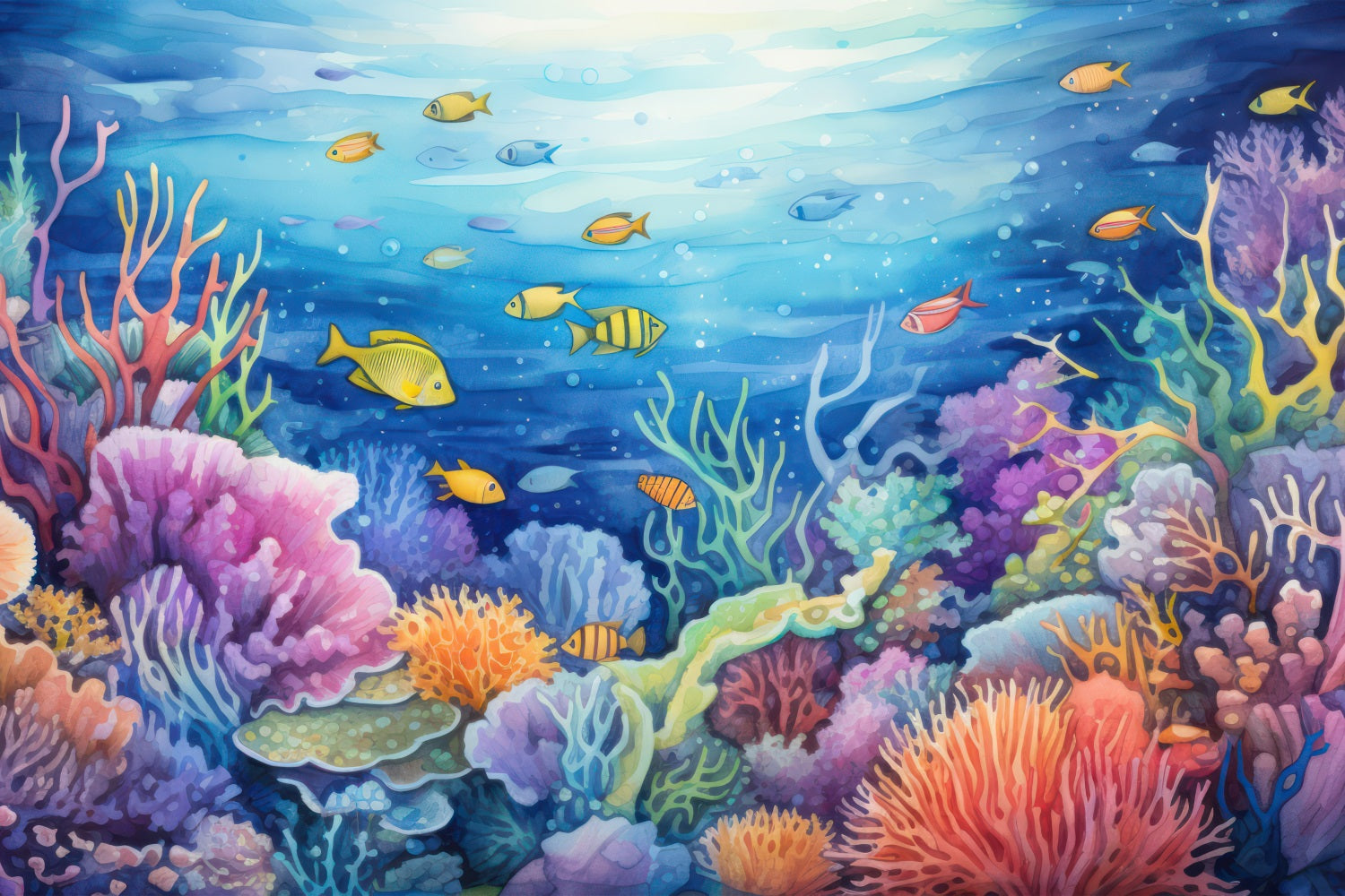 Mermaid Backdrop Ideas Coral Garden Tropical Fish Backdrop UK BRP12-76