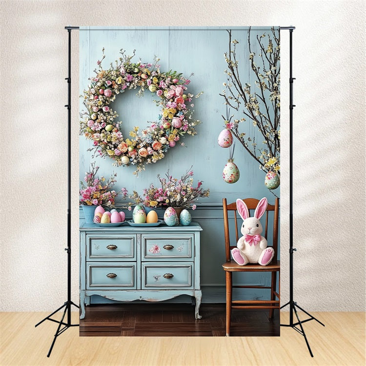 Easter Backdrops Ideas Wreath Bunny Eggs Backdrop UK BRP12-760