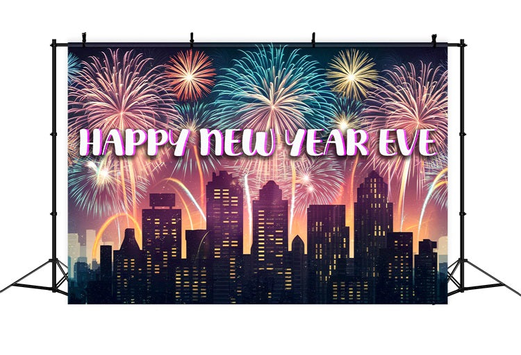 New Year's Eve Photo Backdrop Cityscape Fireworks Backdrop UK BRP12-99