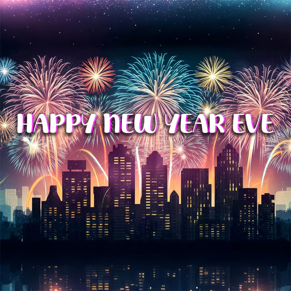 New Year's Eve Photo Backdrop Cityscape Fireworks Backdrop UK BRP12-99