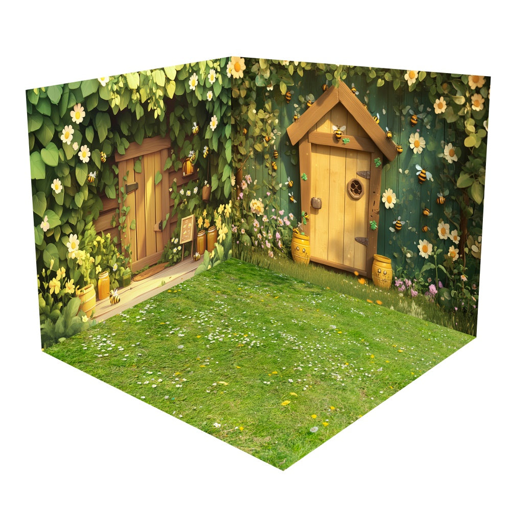 Charming Honeybee Garden Cottage Backdrop Room Set UK BRP2-10